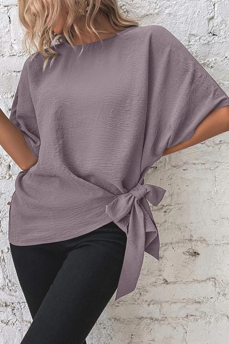 TBG Batwing Sleeve Knotted Top