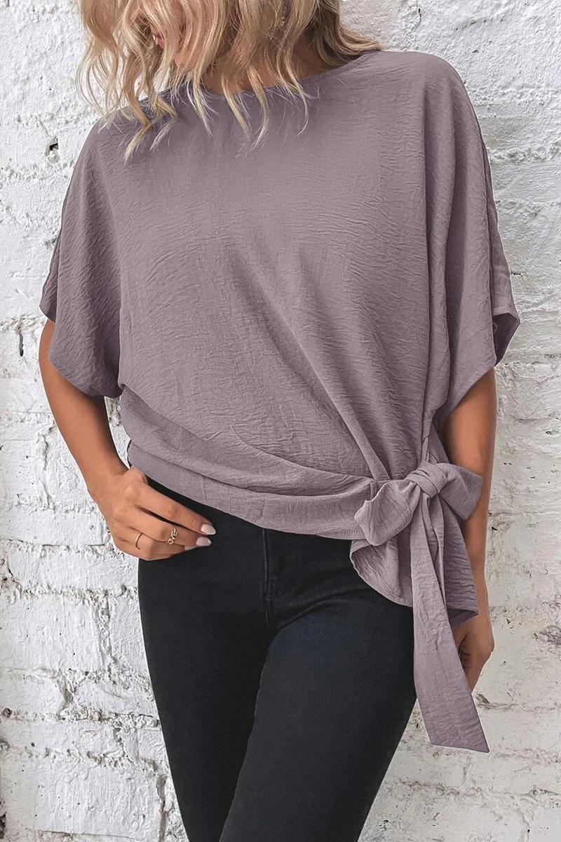 TBG Batwing Sleeve Knotted Top