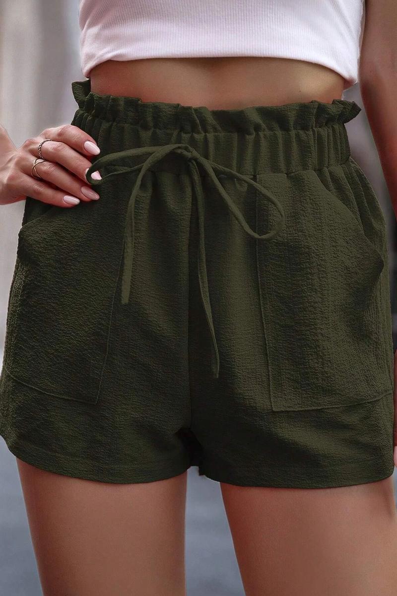 TBG Ruffled Waist Casual Shorts