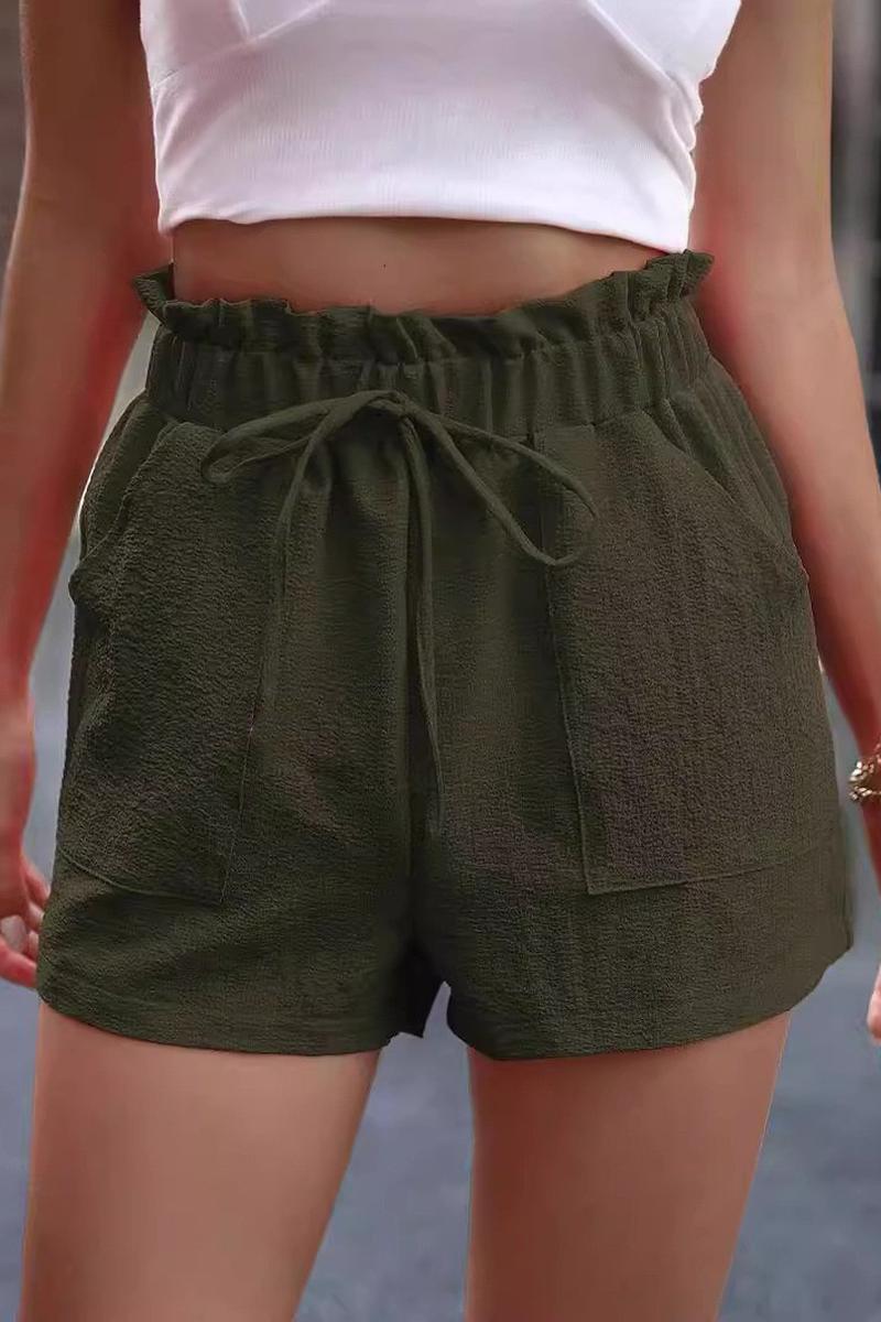 TBG Ruffled Waist Casual Shorts