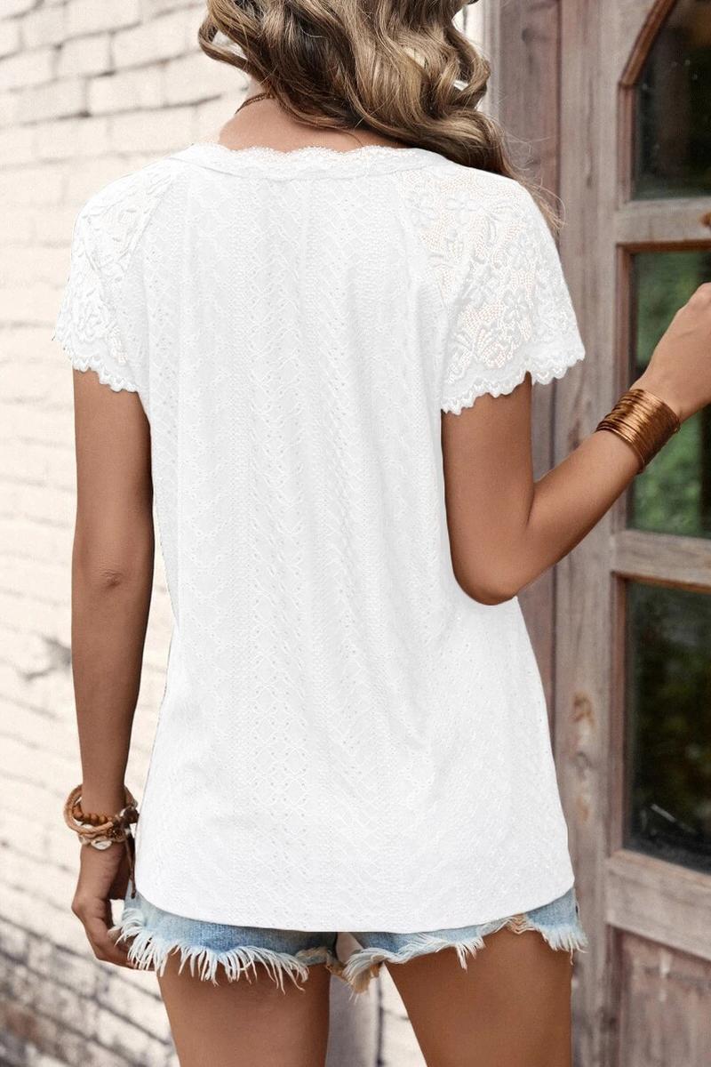 TBG Lace Trimmed V-Neck Top