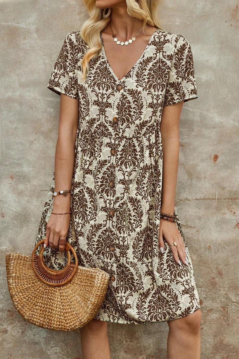 TBG Floral Print V-Neck Dress