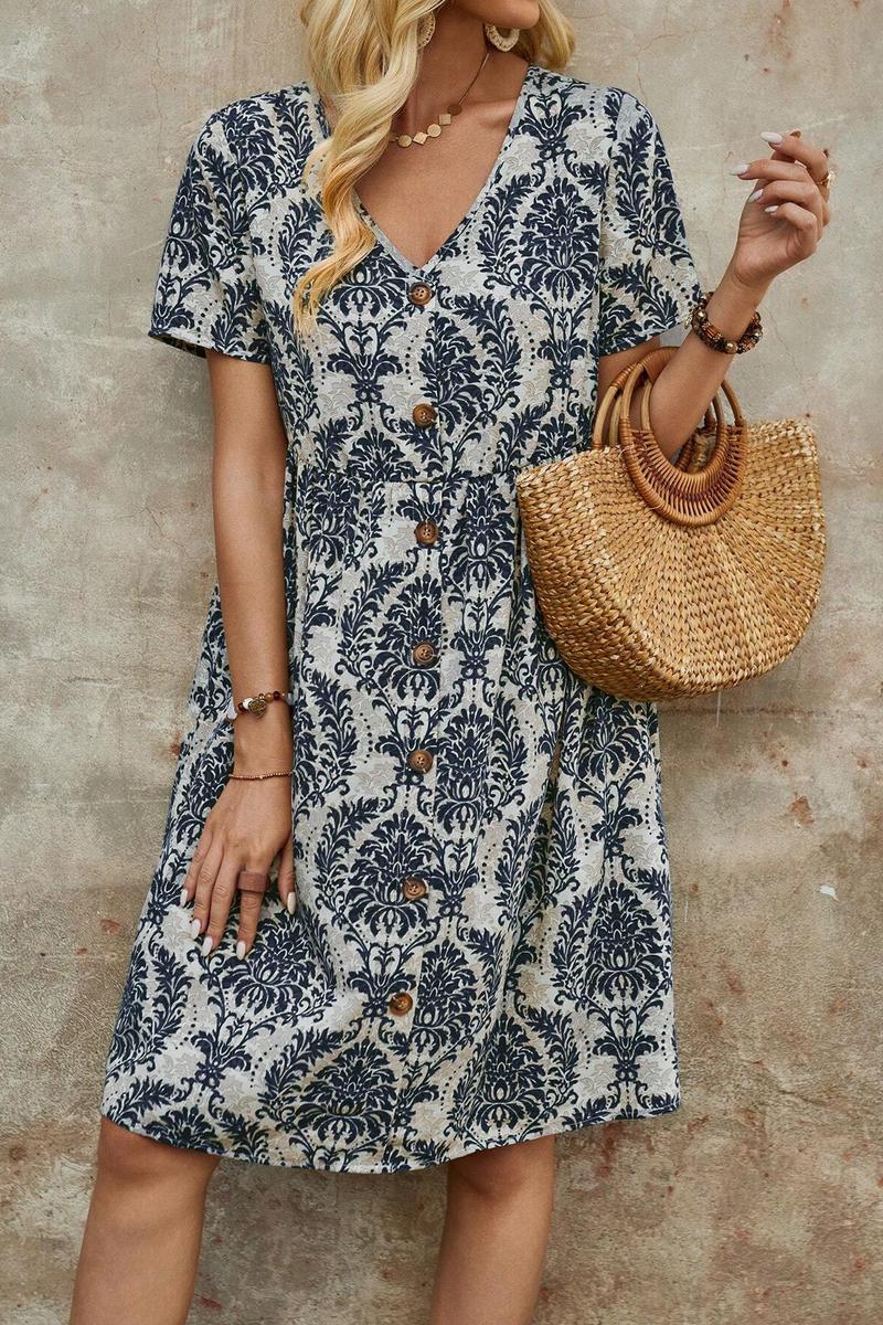 TBG Floral Print V-Neck Dress