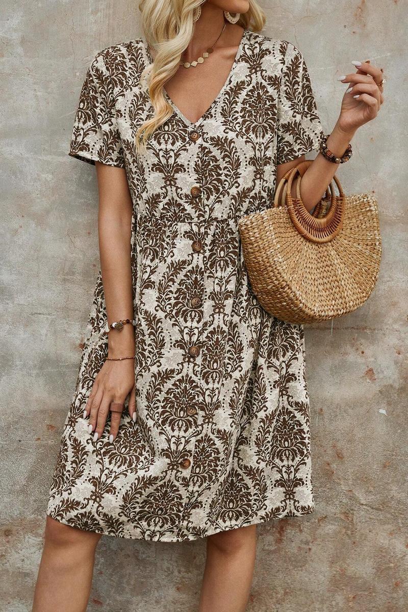 TBG Floral Print V-Neck Dress