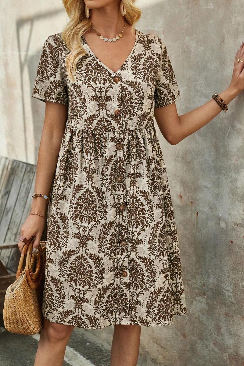 TBG Floral Print V-Neck Dress