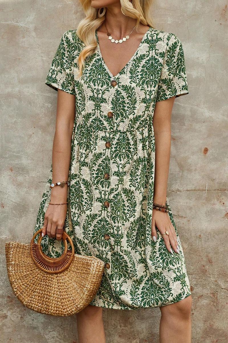 TBG Floral Print V-Neck Dress