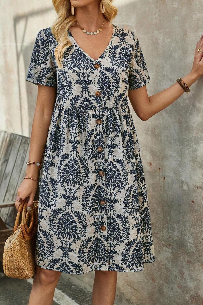 TBG Floral Print V-Neck Dress