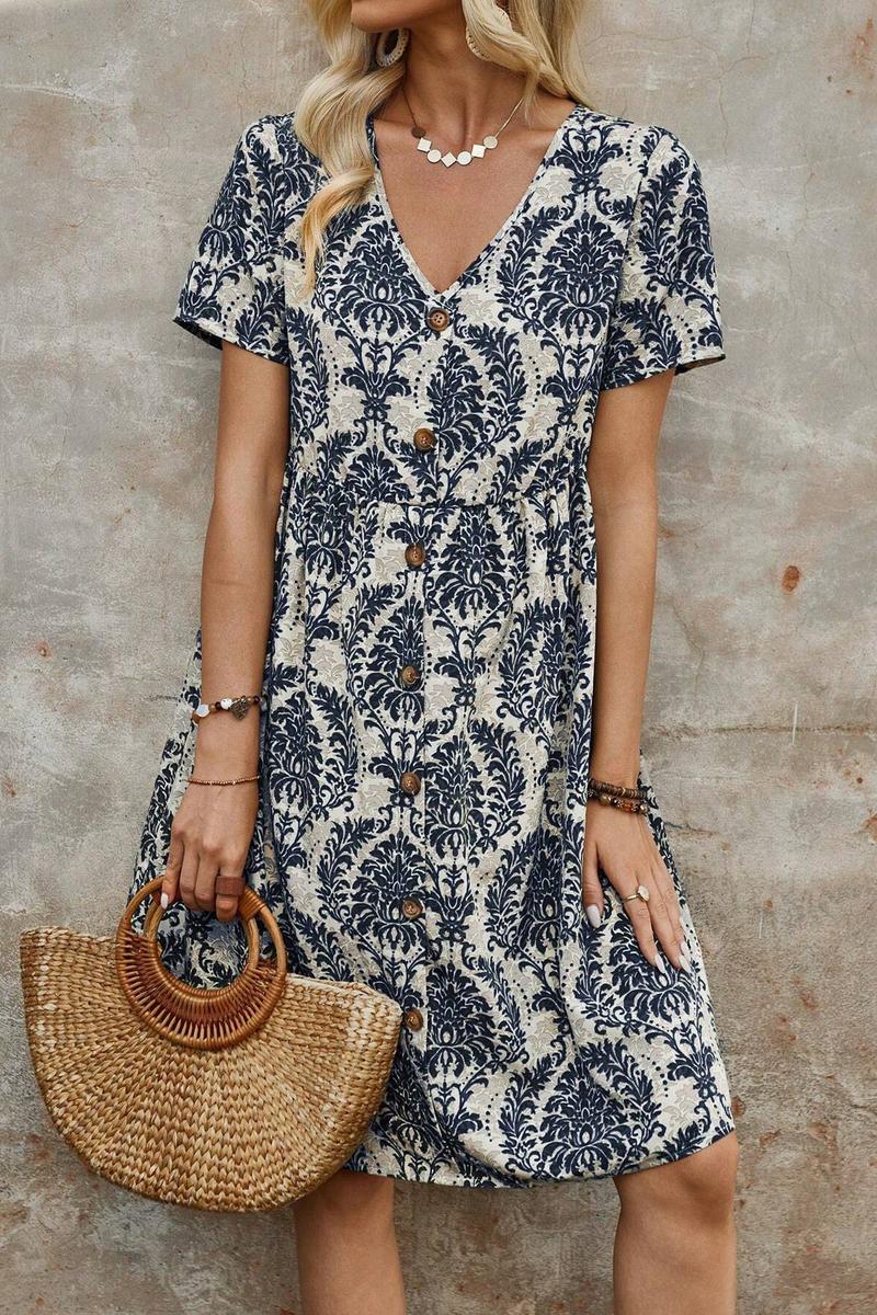 TBG Floral Print V-Neck Dress