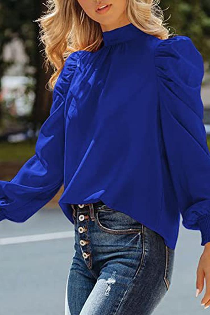 TBG Puff Sleeve High Neck Blouse