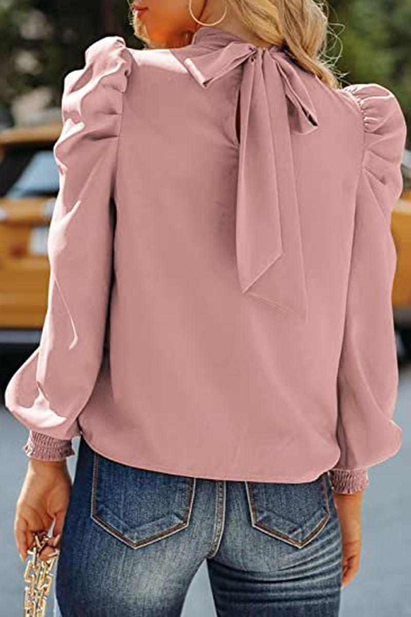 TBG Puff Sleeve High Neck Blouse