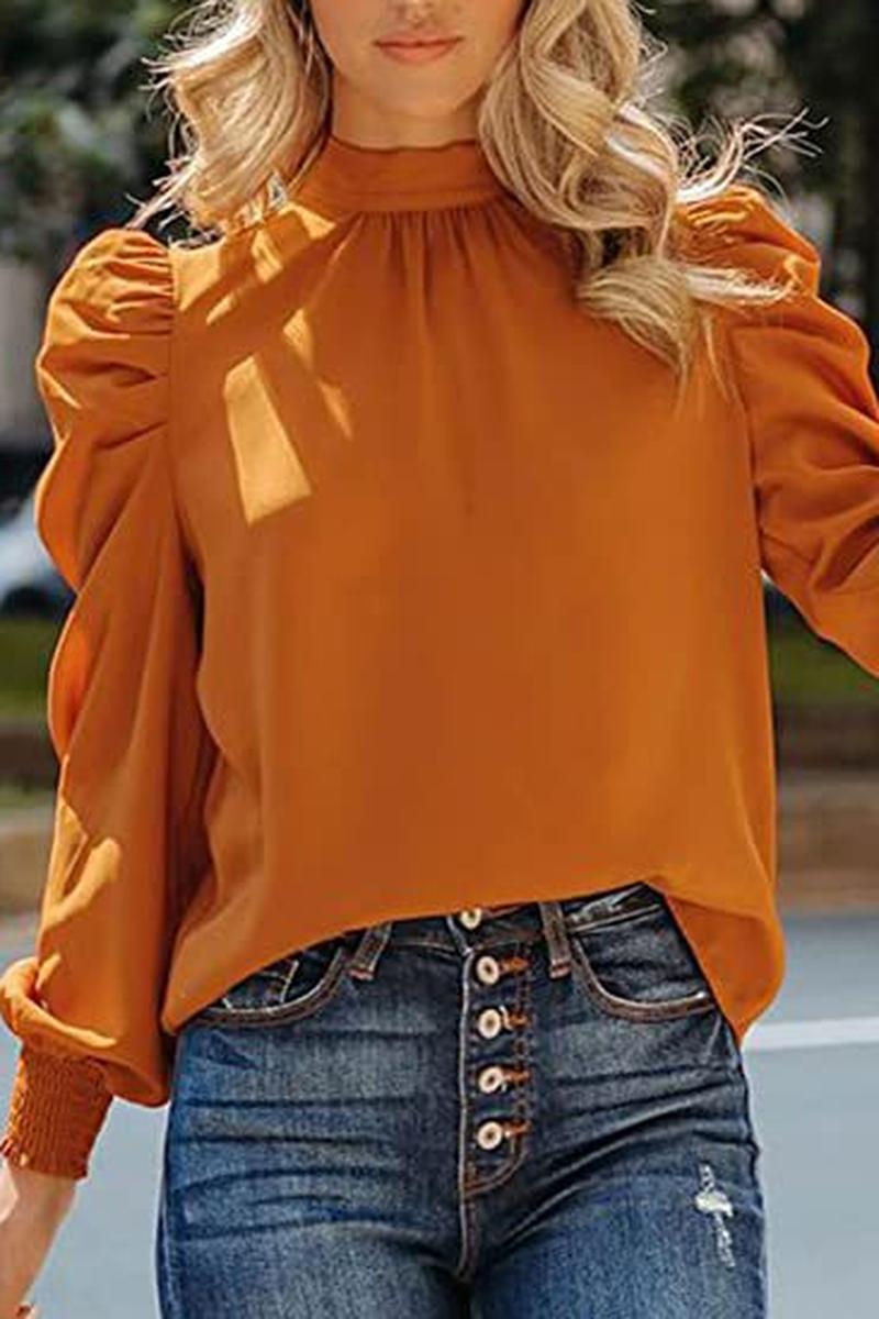 TBG Puff Sleeve High Neck Blouse