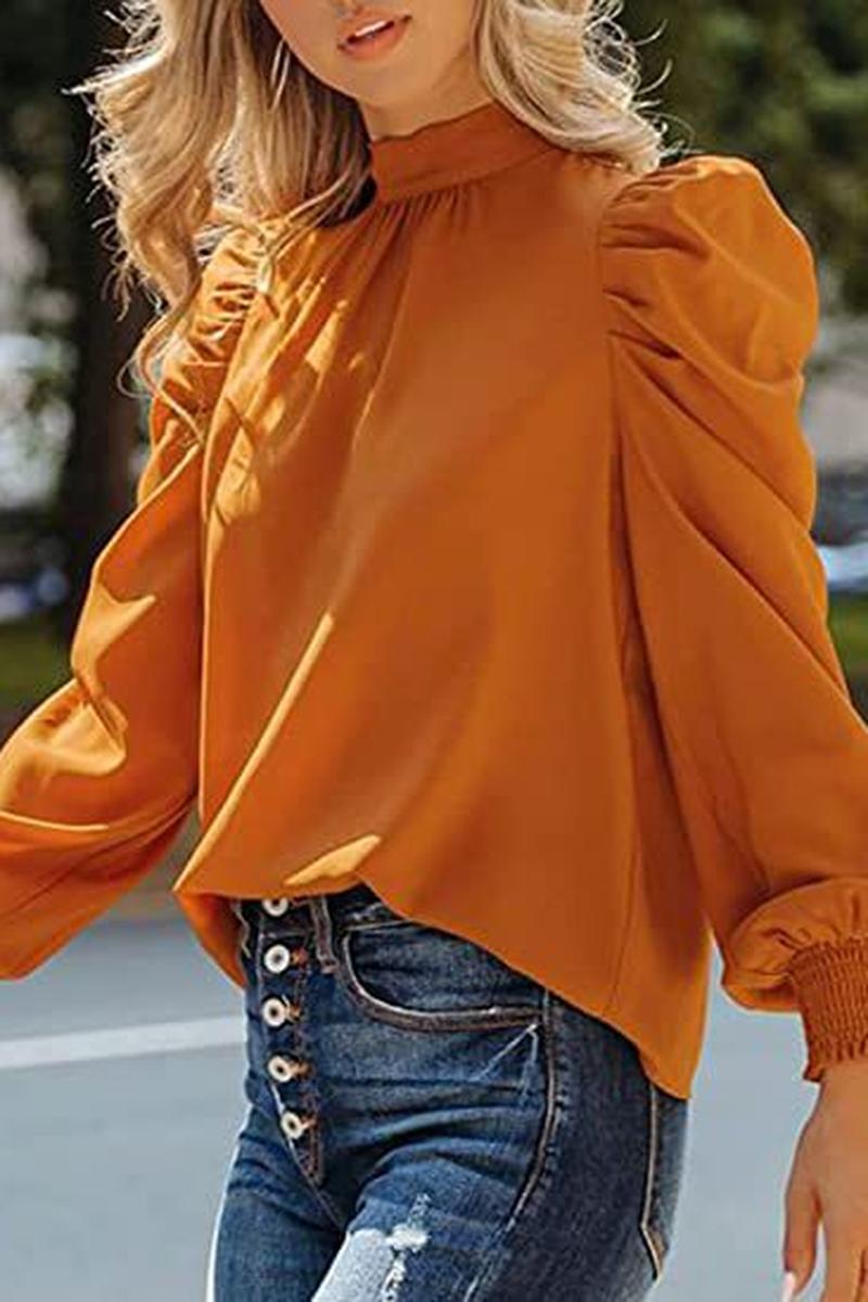 TBG Puff Sleeve High Neck Blouse