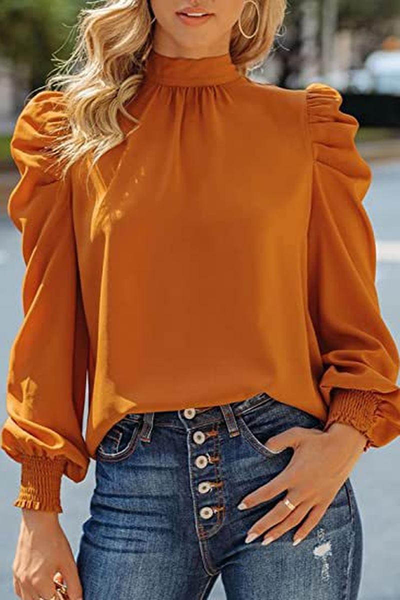 TBG Puff Sleeve High Neck Blouse