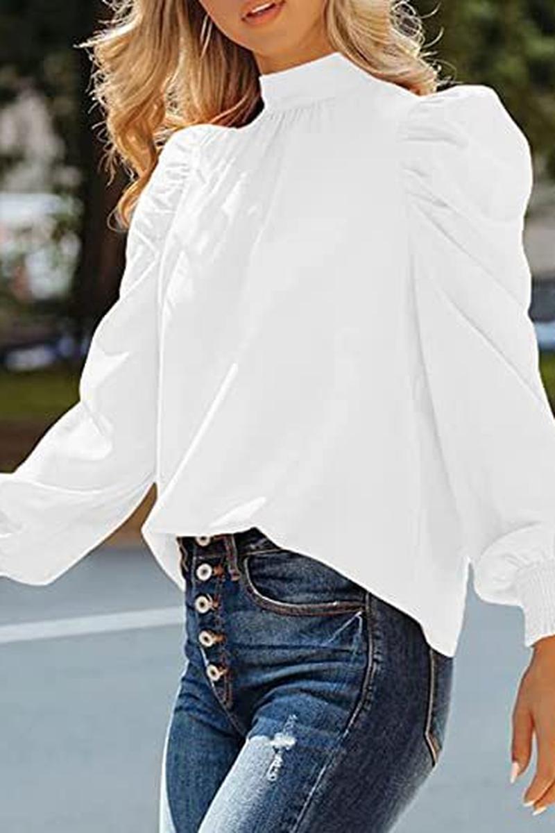 TBG Puff Sleeve High Neck Blouse