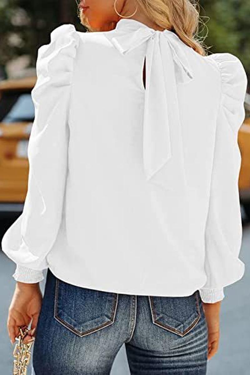 TBG Puff Sleeve High Neck Blouse