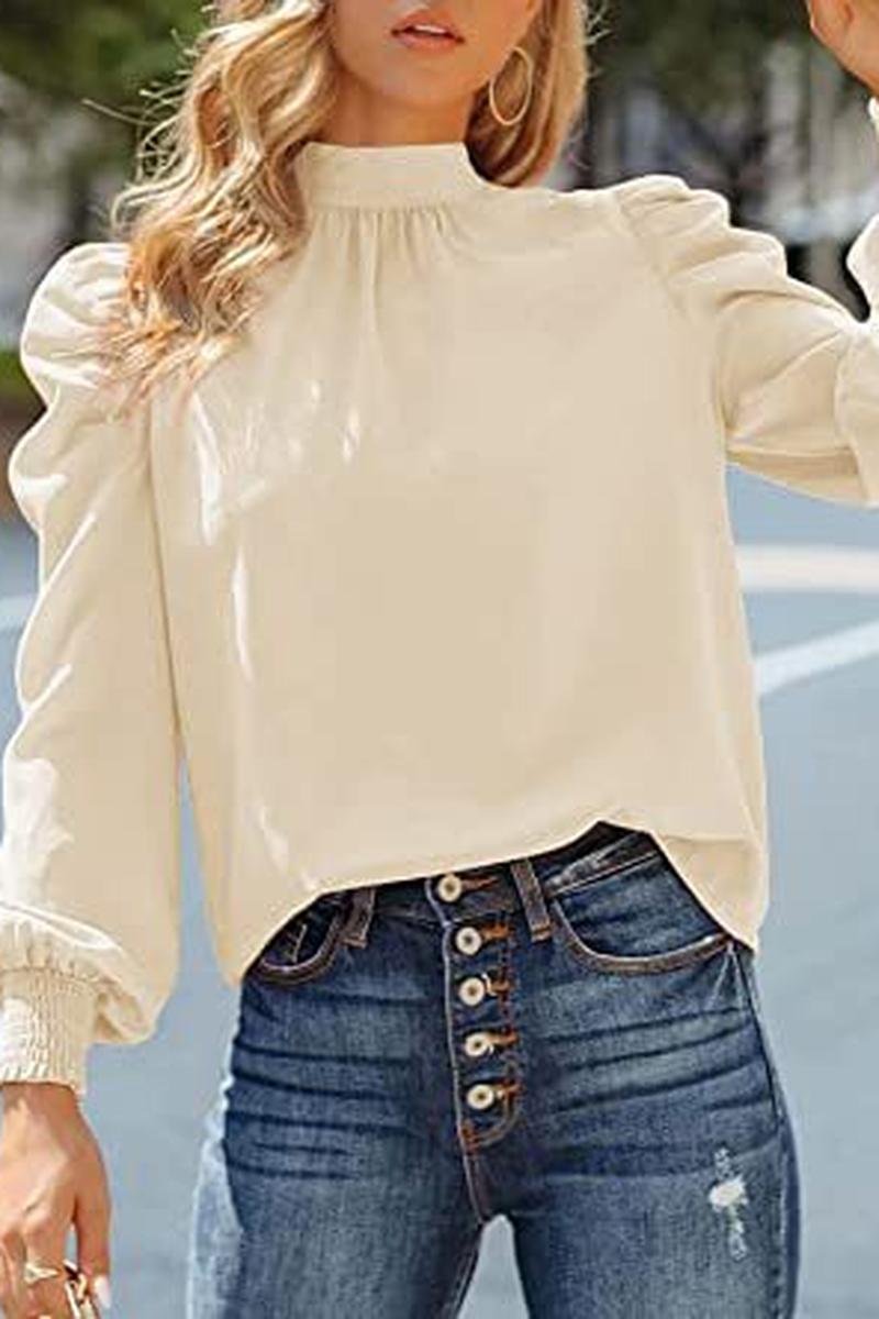 TBG Puff Sleeve High Neck Blouse