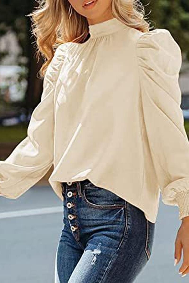 TBG Puff Sleeve High Neck Blouse