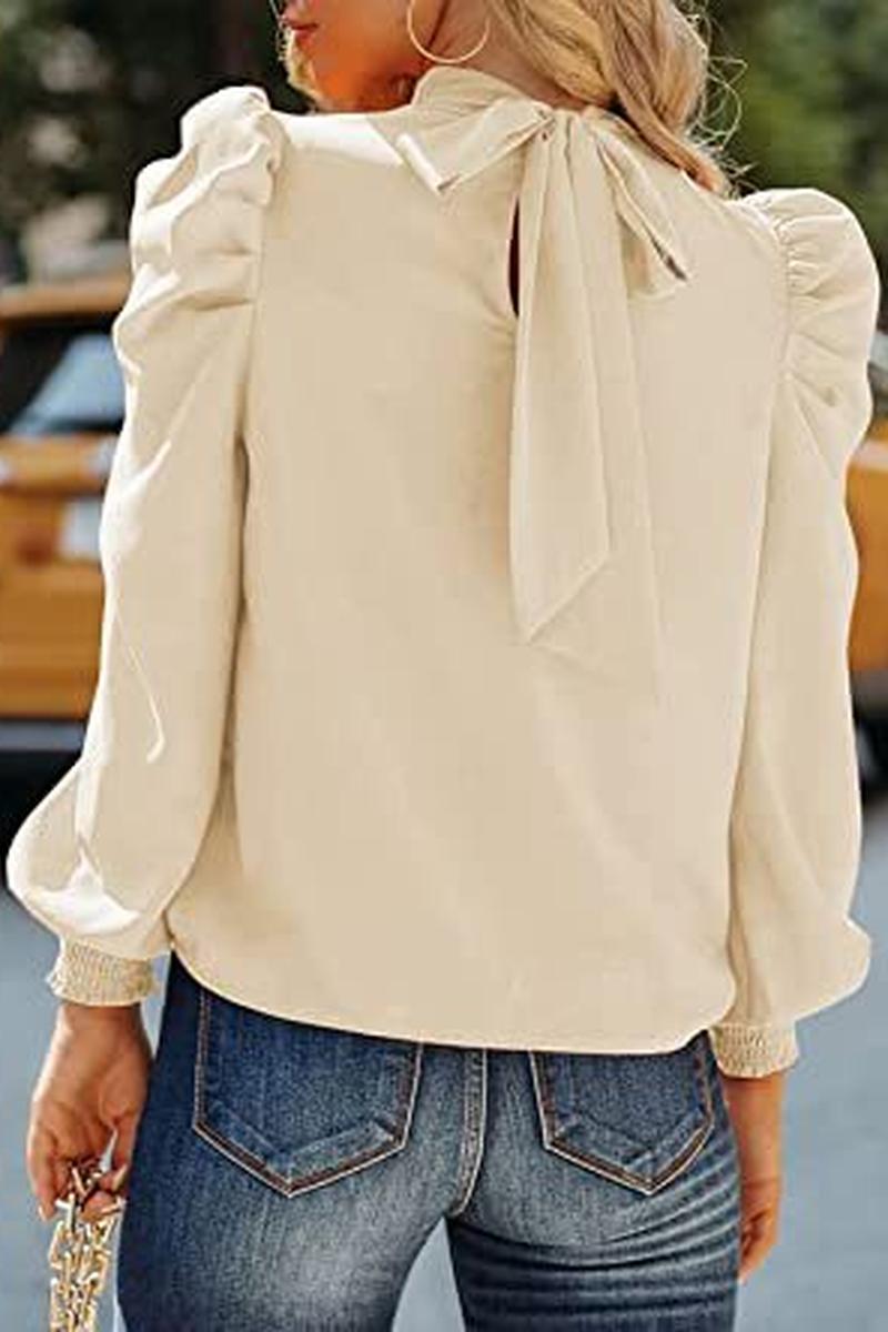 TBG Puff Sleeve High Neck Blouse