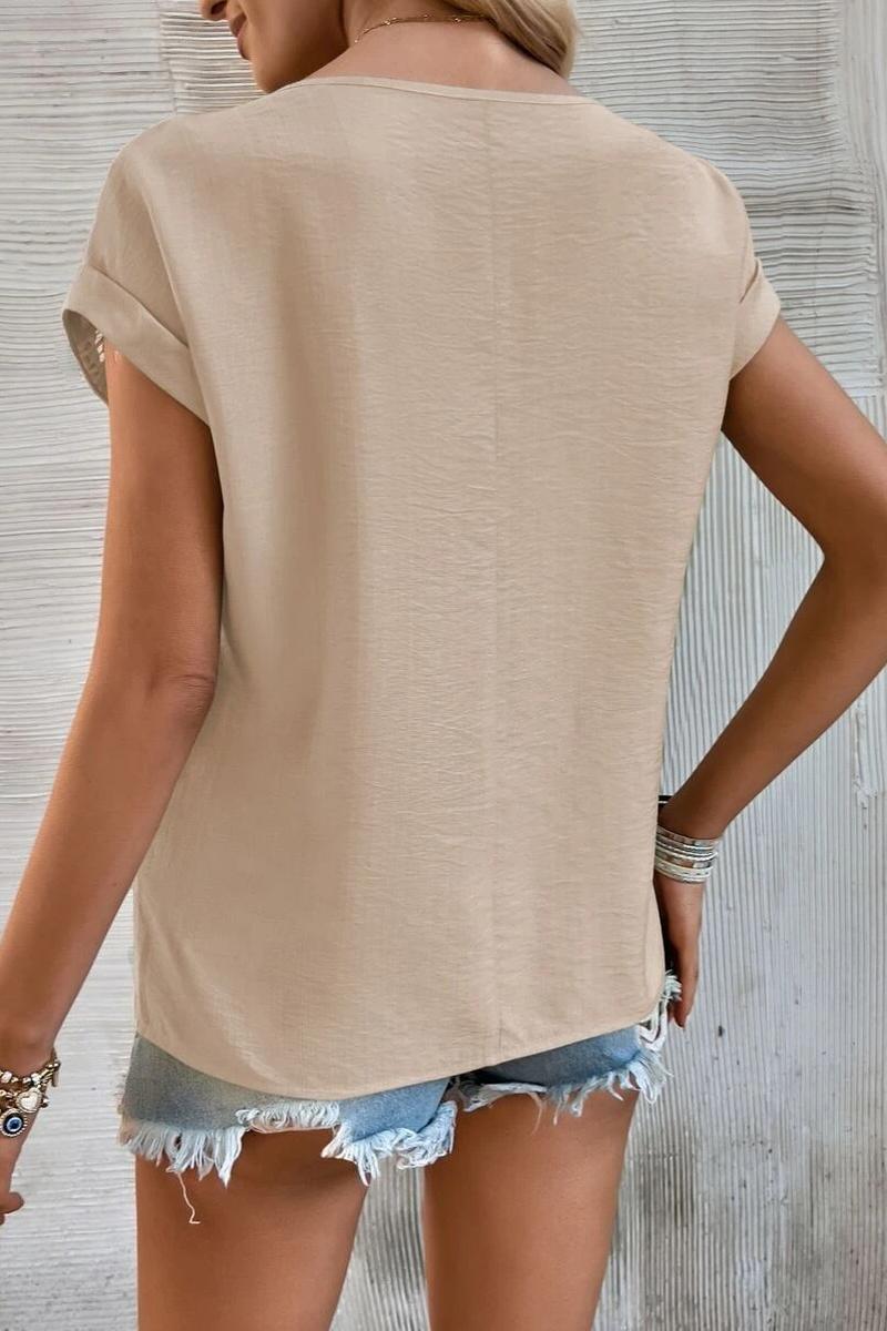 TBG Lace-Hem Short Sleeve Top