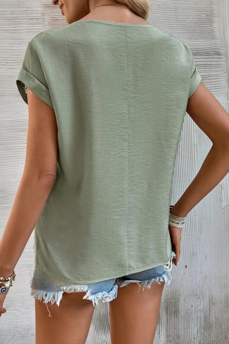 TBG Lace-Hem Short Sleeve Top