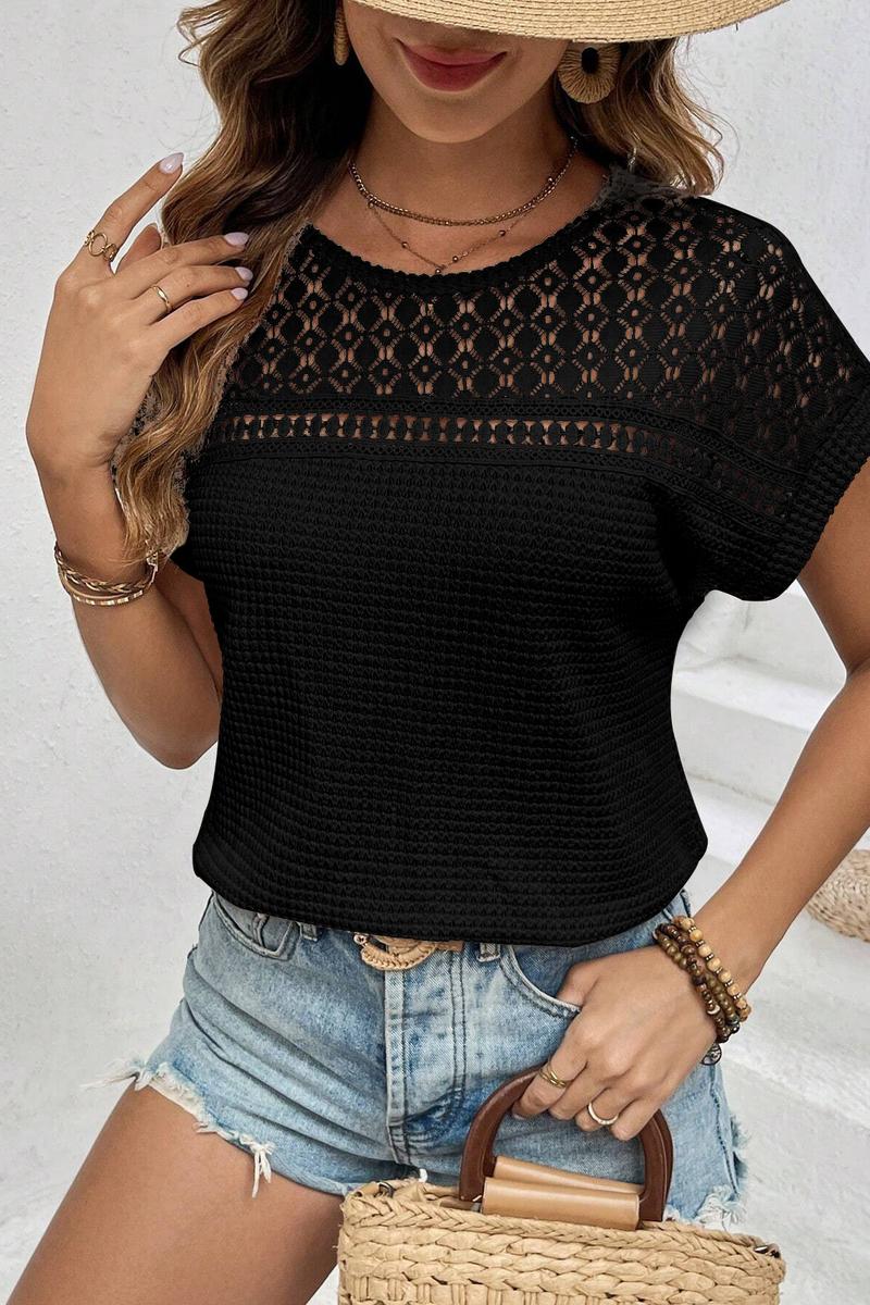 TBG Mesh Sleeve Short-Sleeve Top