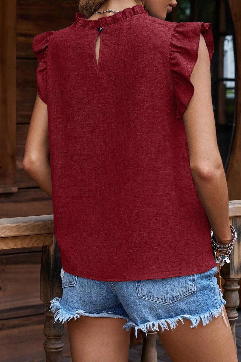 TBG Pleated Shoulder Short-Sleeve Top