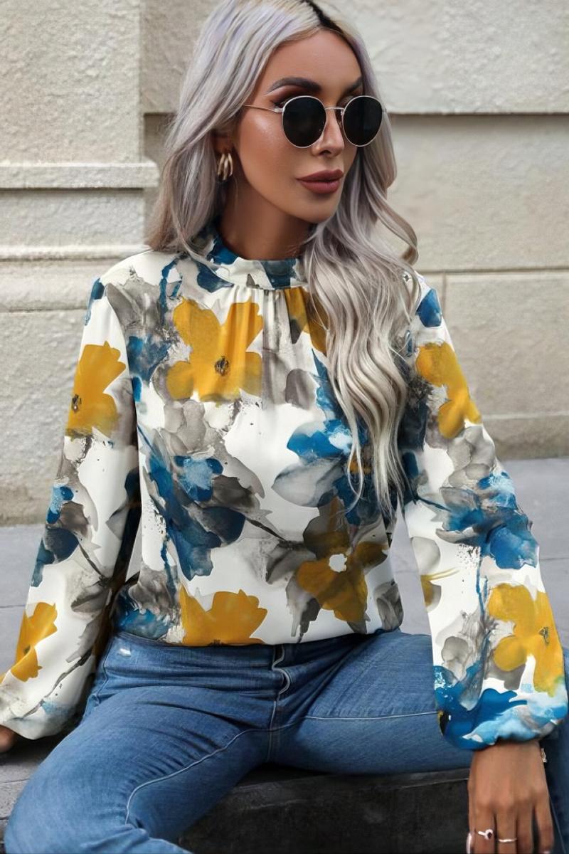 TBG Painted Flower Long Sleeve Top