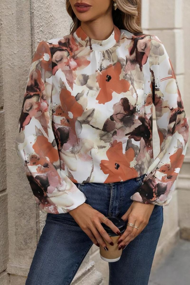 TBG Painted Flower Long Sleeve Top