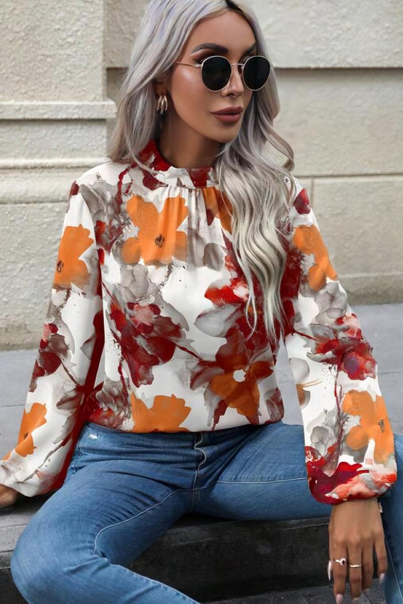 TBG Painted Flower Long Sleeve Top