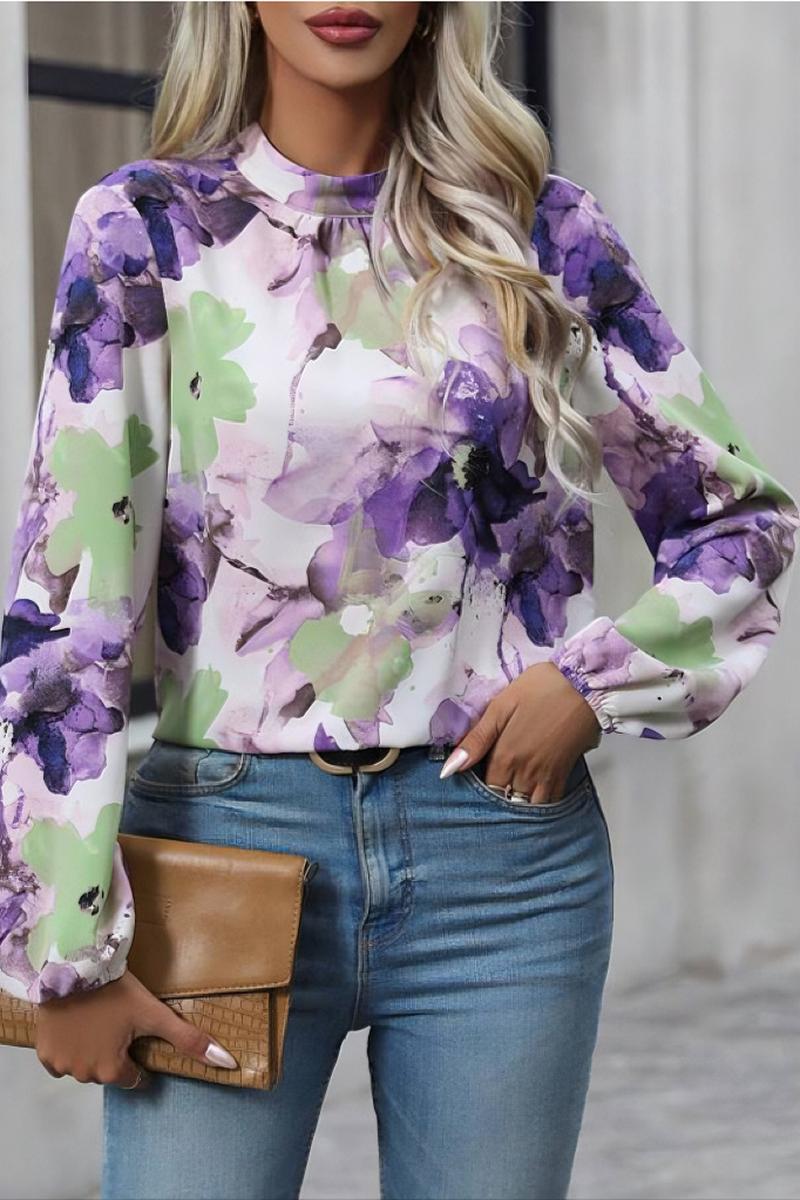 TBG Painted Flower Long Sleeve Top