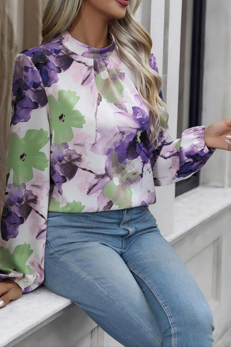 TBG Painted Flower Long Sleeve Top