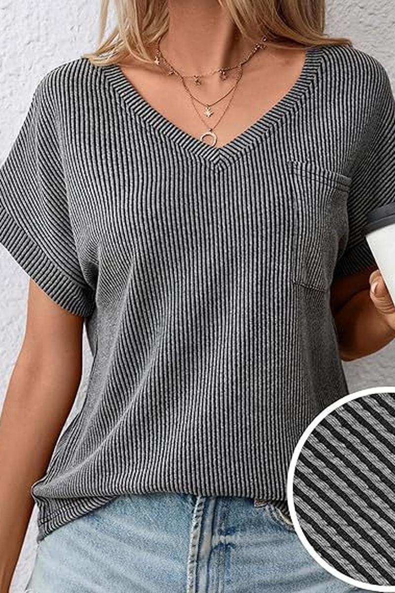 TBG Stylish Twist V-neck Short Sleeve Top