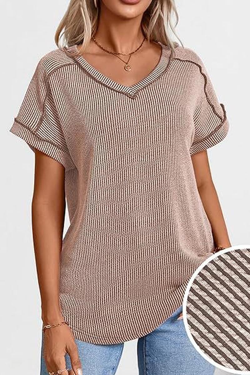 TBG Stylish Twist V-neck Short Sleeve Top