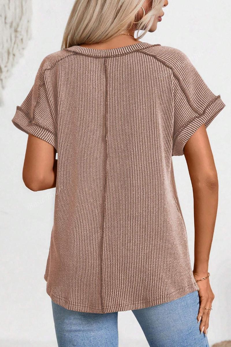 TBG Stylish Twist V-neck Short Sleeve Top