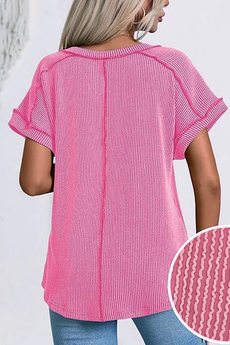 TBG Stylish Twist V-neck Short Sleeve Top