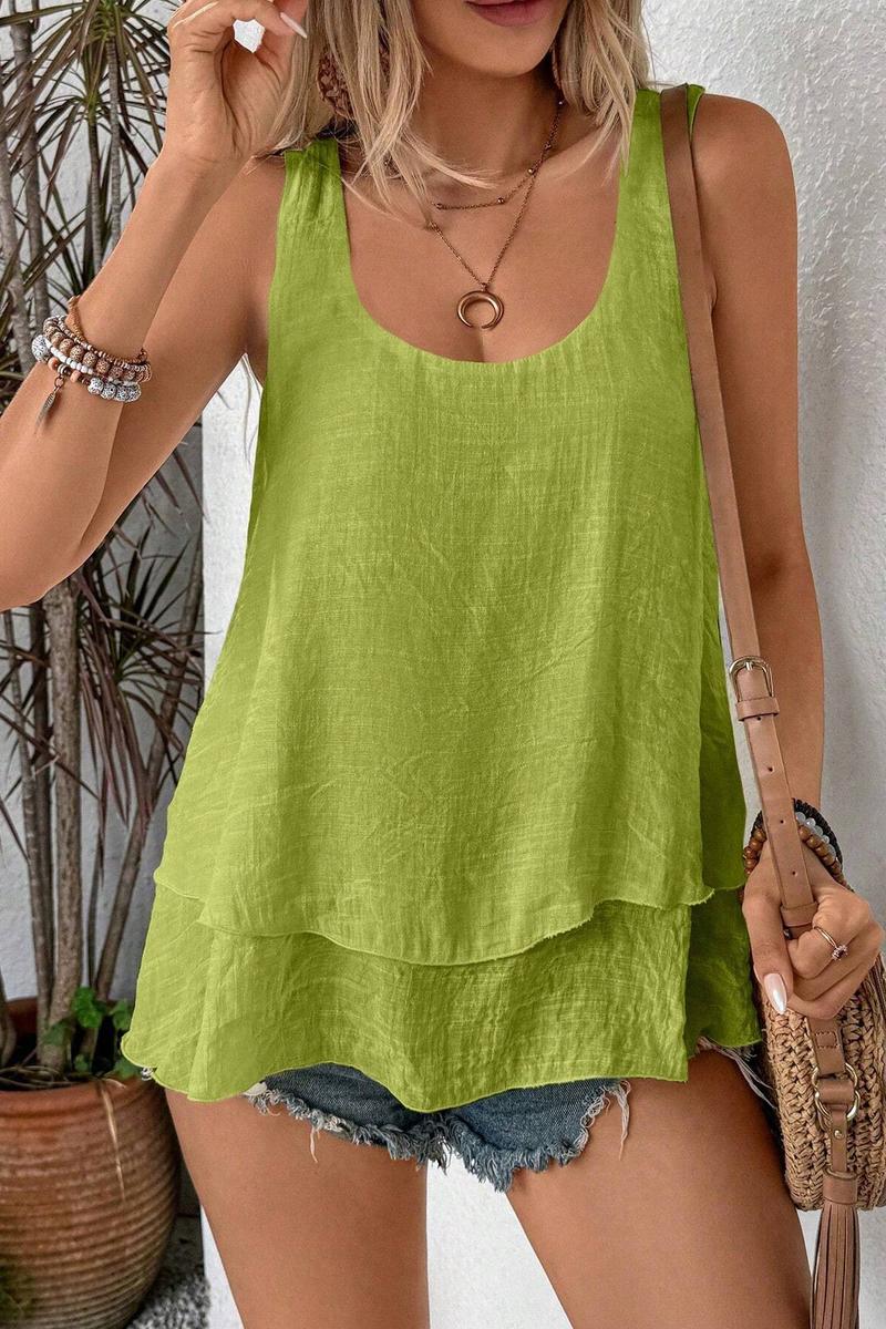 TBG Double Layer Cake Hem Tank Top