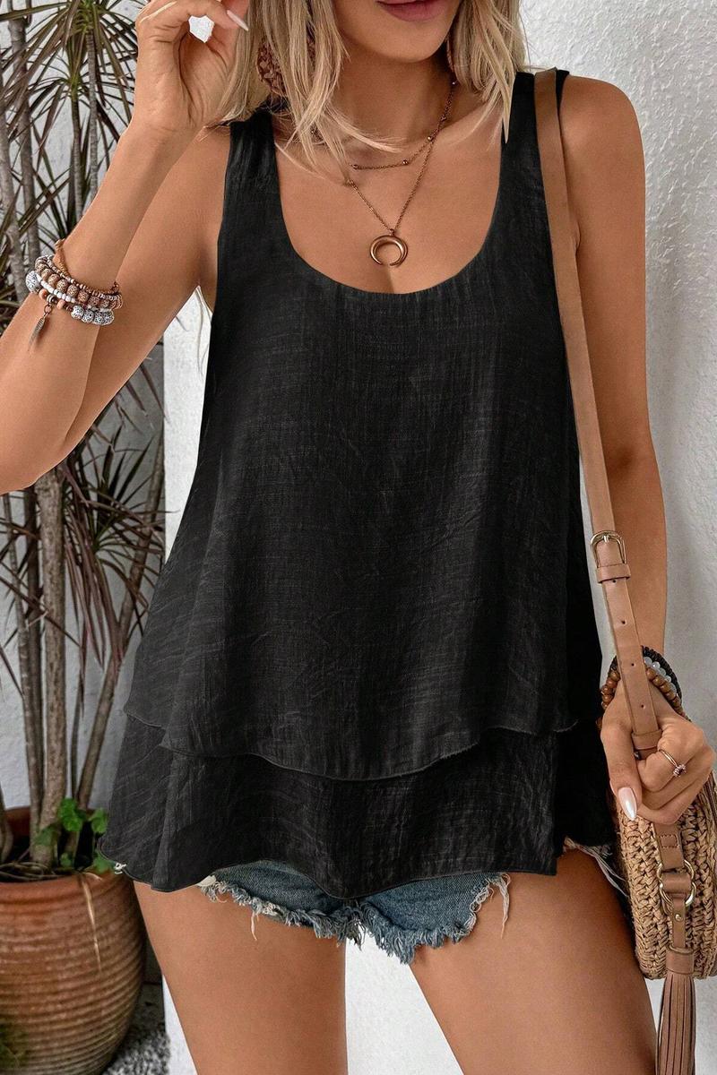 TBG Double Layer Cake Hem Tank Top