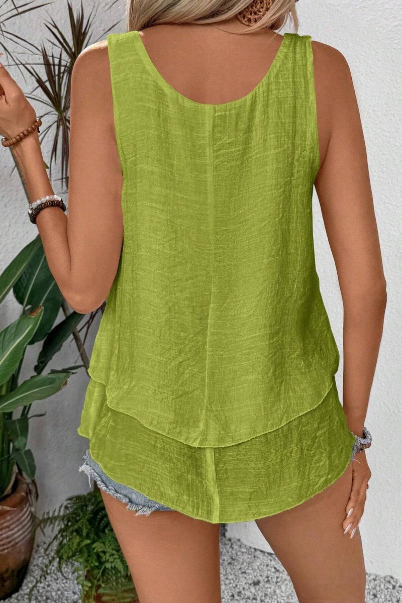 TBG Double Layer Cake Hem Tank Top