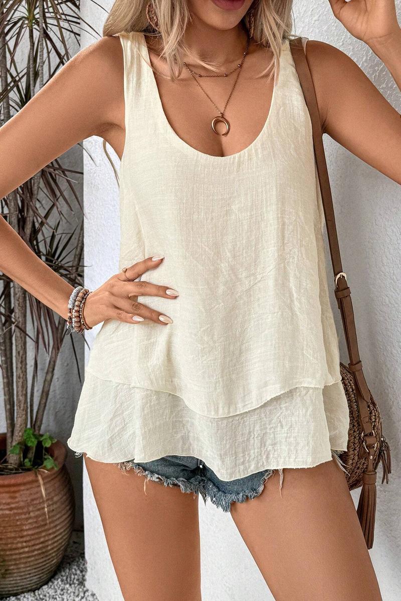 TBG Double Layer Cake Hem Tank Top