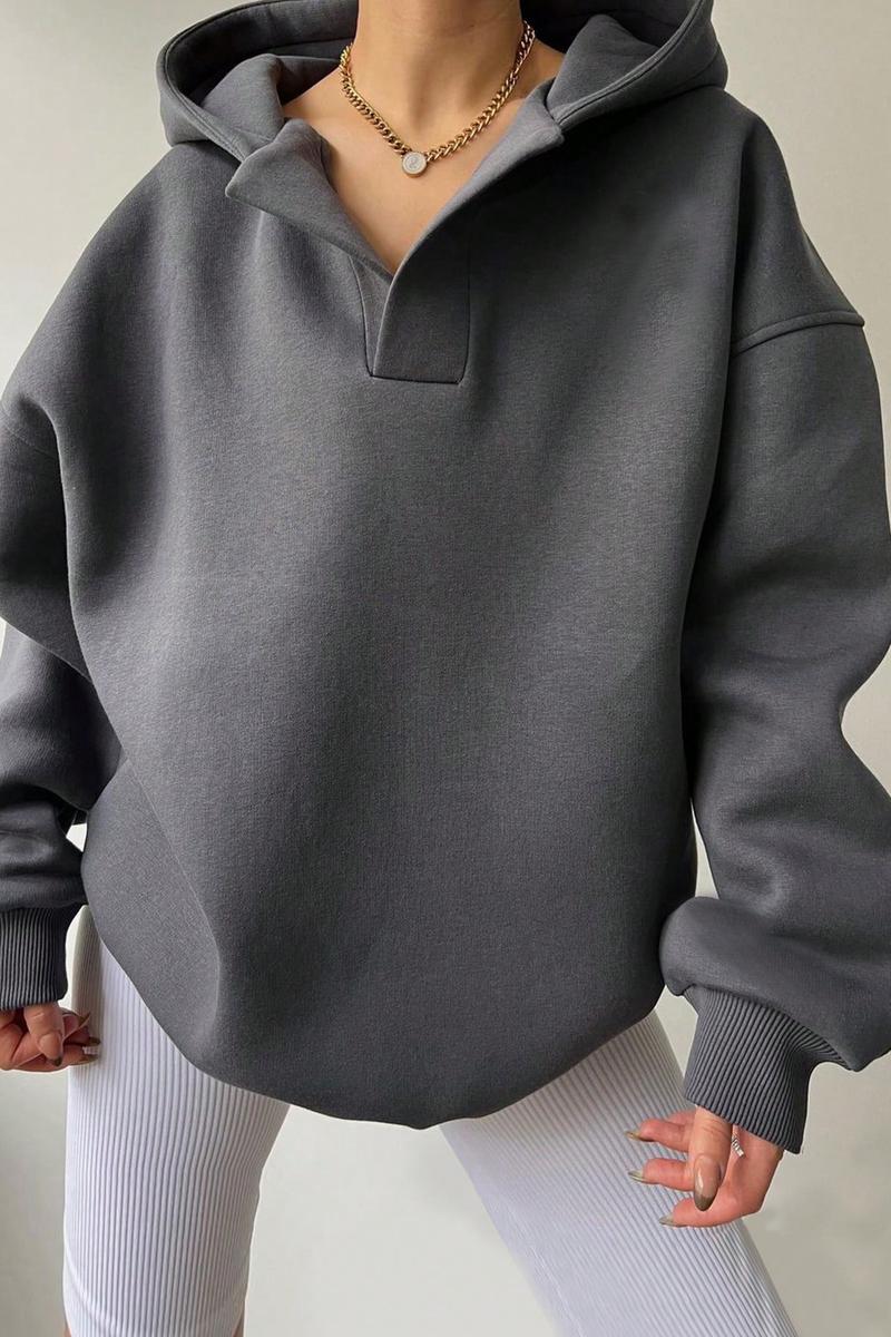 TBG Plain Long Sleeve Hoodie Sweatshirt