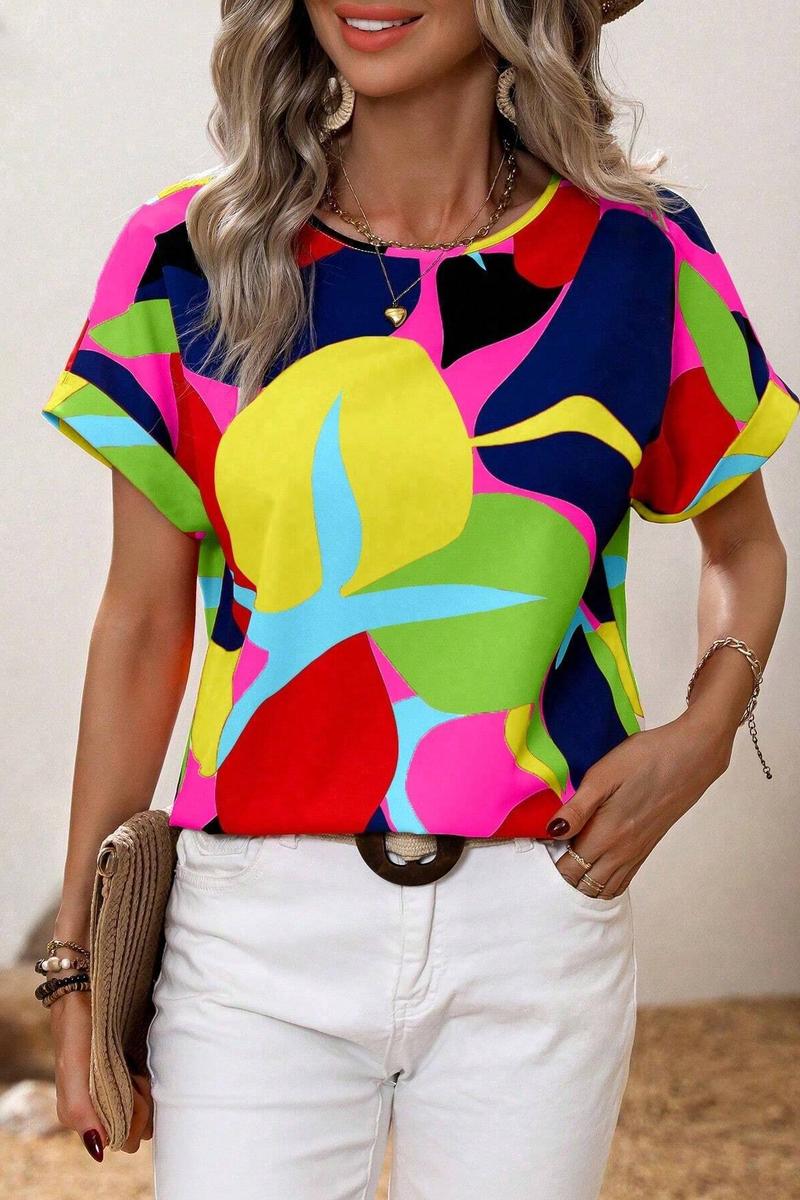 TBG Colorful U-neck Printed T-shirt