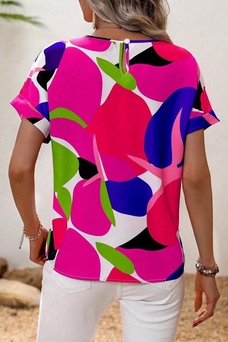 TBG Colorful U-neck Printed T-shirt