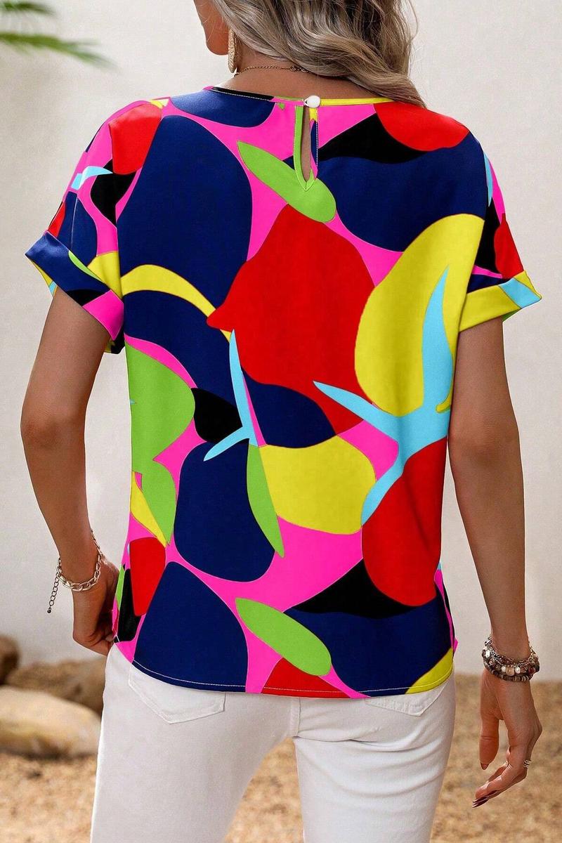 TBG Colorful U-neck Printed T-shirt