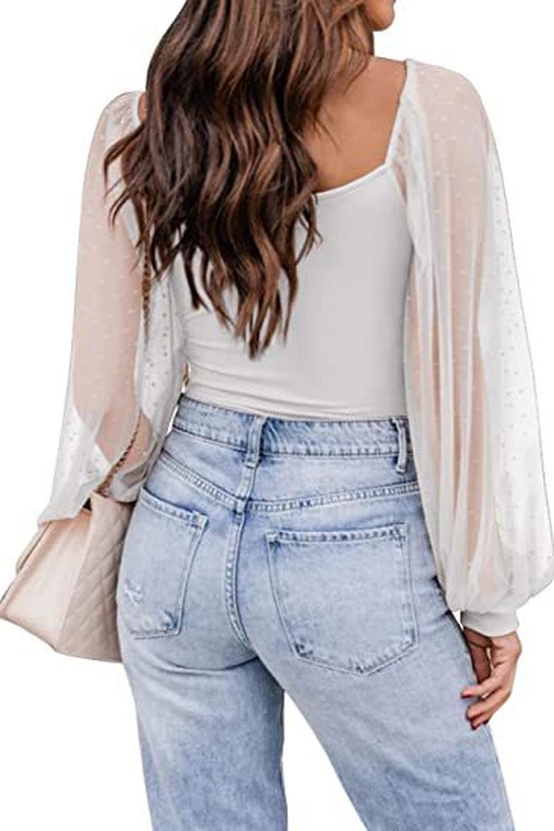 TBG Sheer Lantern Sleeve Top