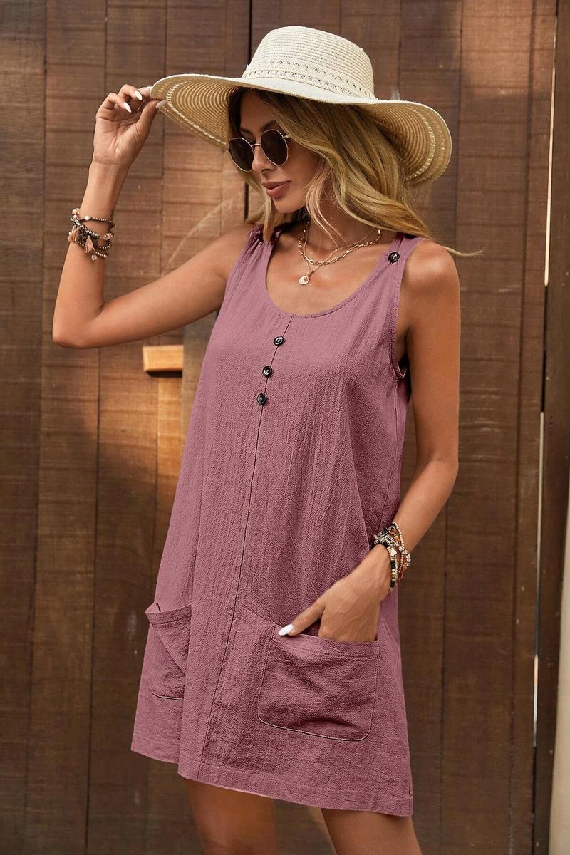 TBG U-neck Sleeveless Dress with Pockets