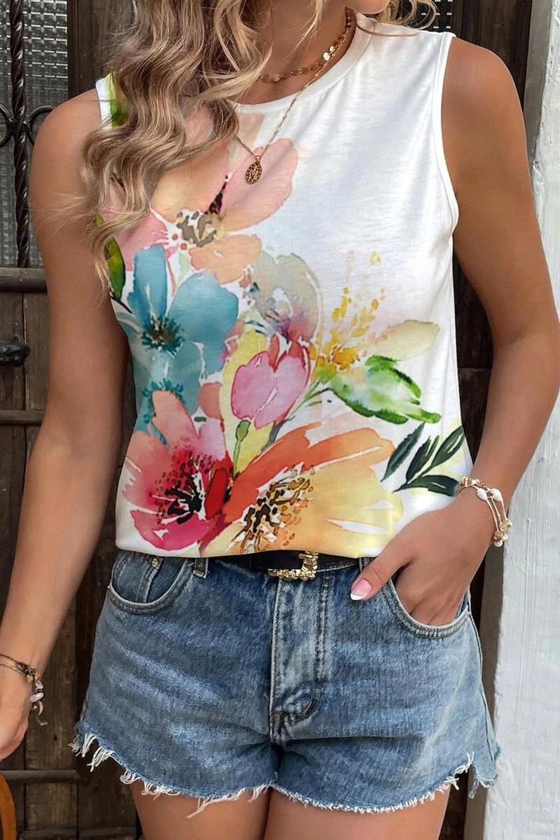 TBG Floral Print Casual Tank Top