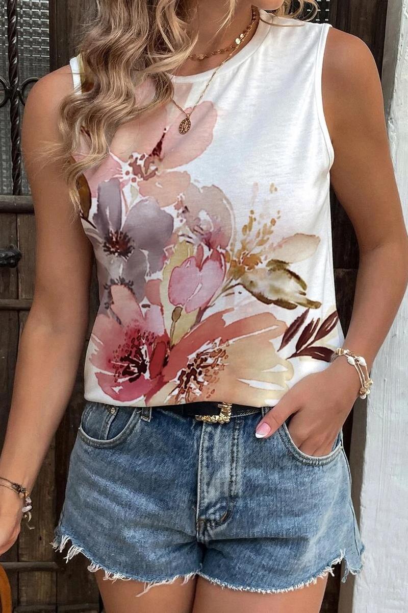 TBG Floral Print Casual Tank Top