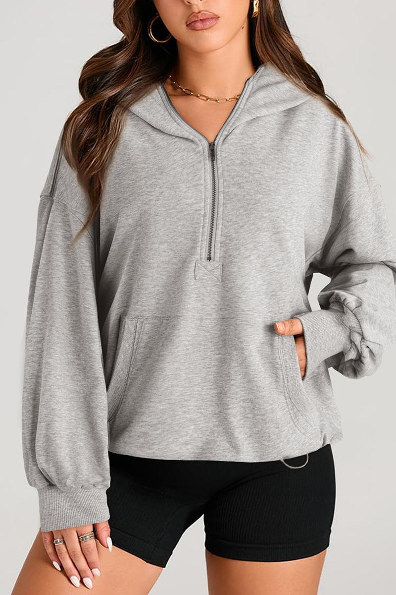 TBG Plain Long Sleeve Hoodie Sweatshirt